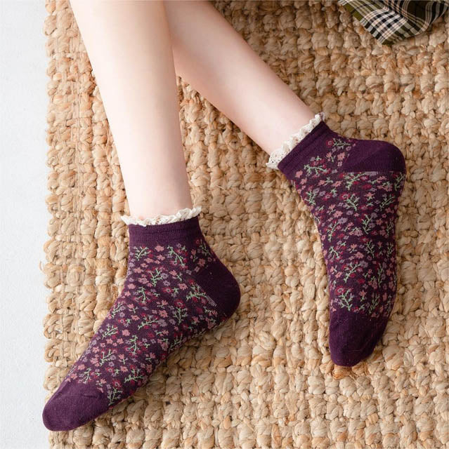 Vintage Lässige Blumensocken