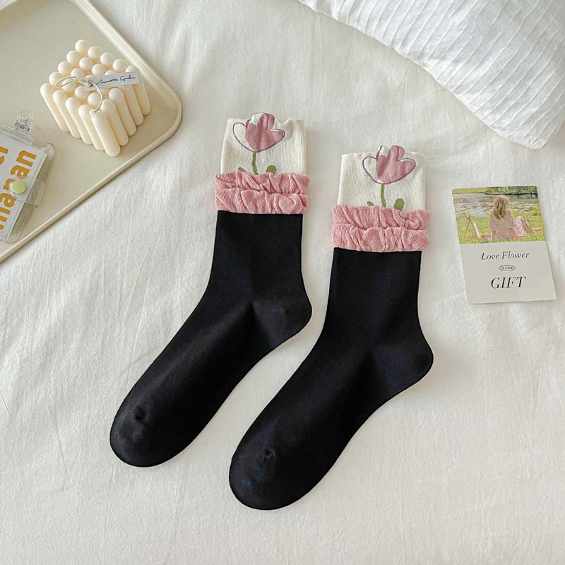 Lässige Blumensocken