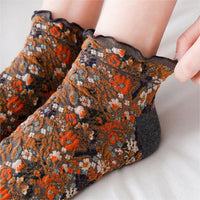 Vintage Lässige Blumensocken