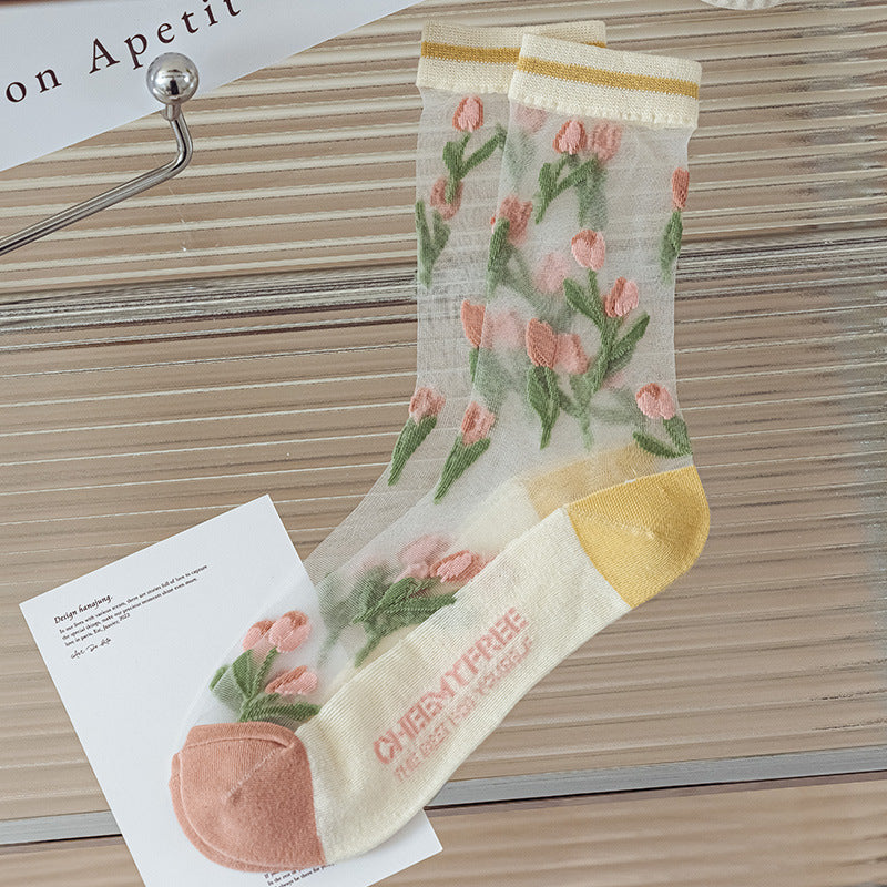 Lässige Blumensocken