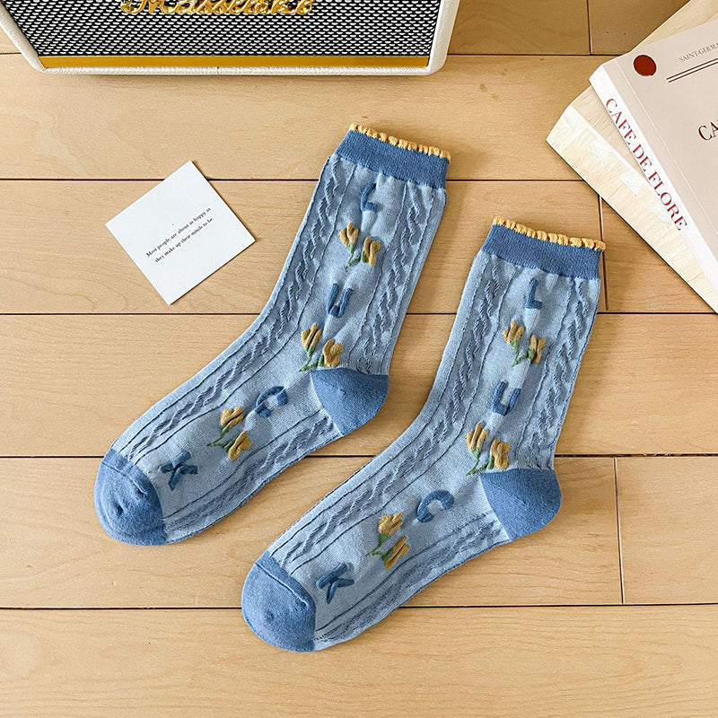 Lässige Blumensocken