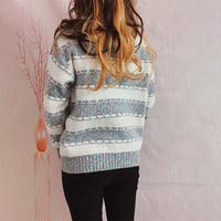 Lässiger Gestreifter Strickpullover