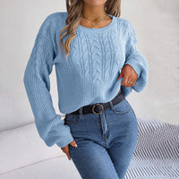 Lässiger Pullover Mit Zopfmuster