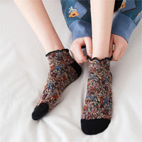 Vintage Lässige Blumensocken