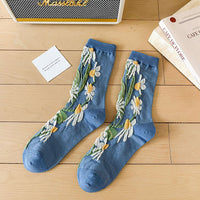 Lässige Blumensocken