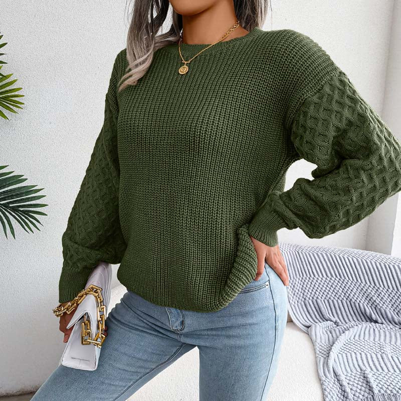 Lässige Einfarbige Strickpullover