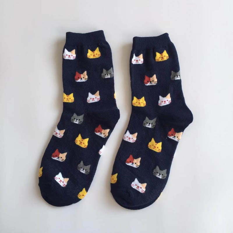 Lässige Socken Mit Katzenmuster