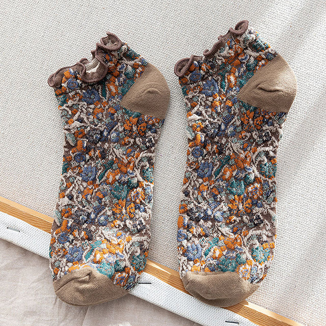 Vintage Lässige Blumensocken