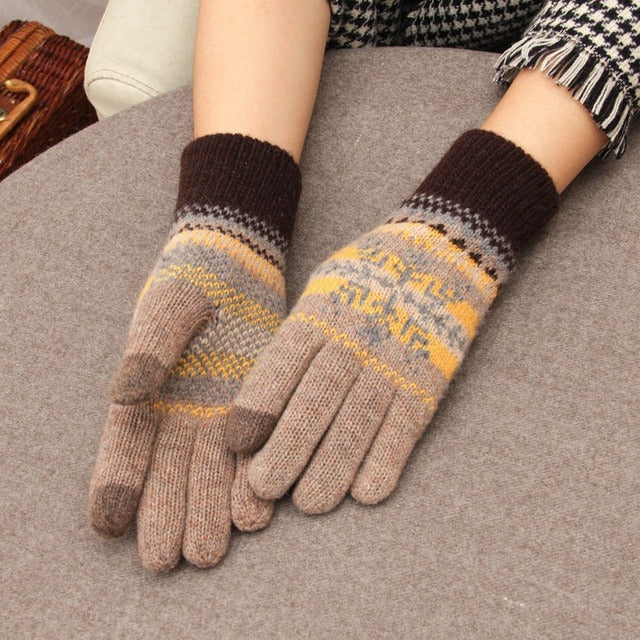 Warme Strickhandschuhe