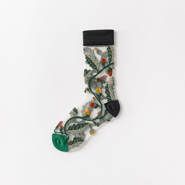 Lässige Atmungsaktive Blumensocken