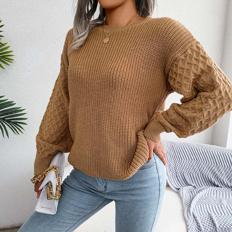 Lässige Einfarbige Strickpullover