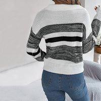 Lässiger Gestreifter Strickpullover