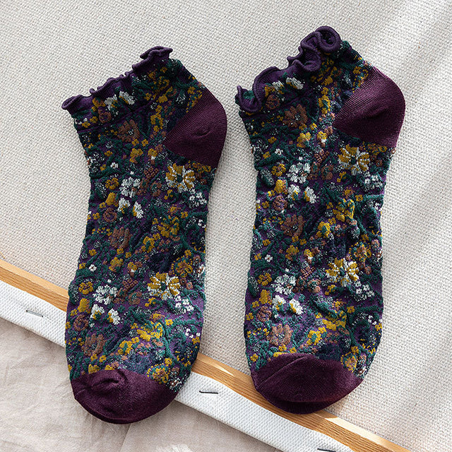 Vintage Lässige Blumensocken