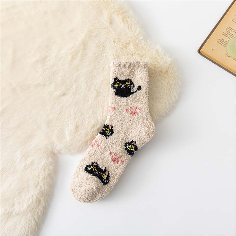 Wärme Socken Mit Katzen-Druck