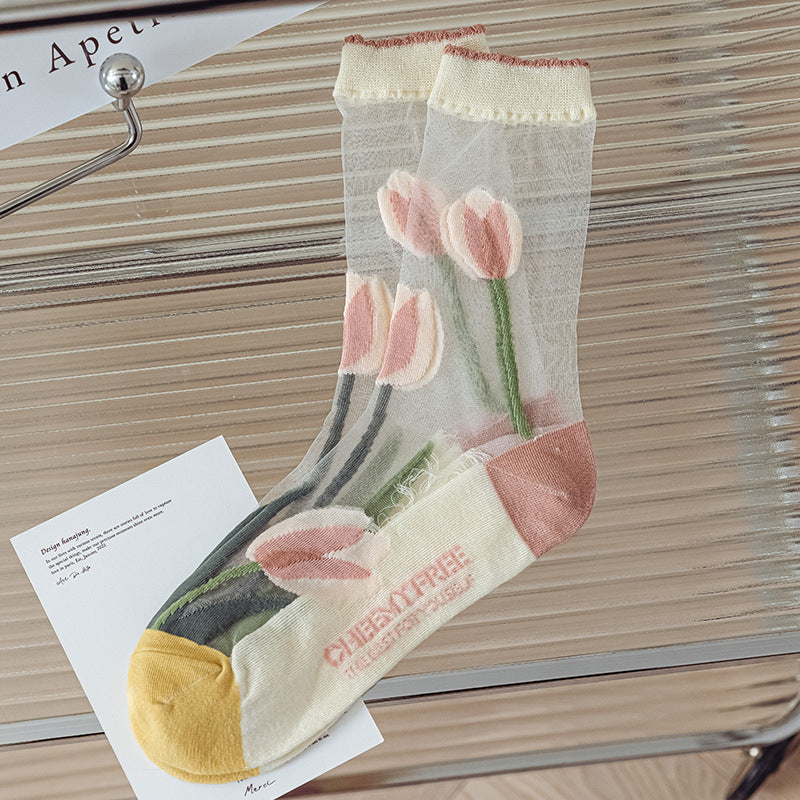 Lässige Blumensocken