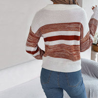 Lässiger Gestreifter Strickpullover