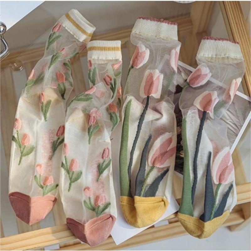 Lässige Blumensocken