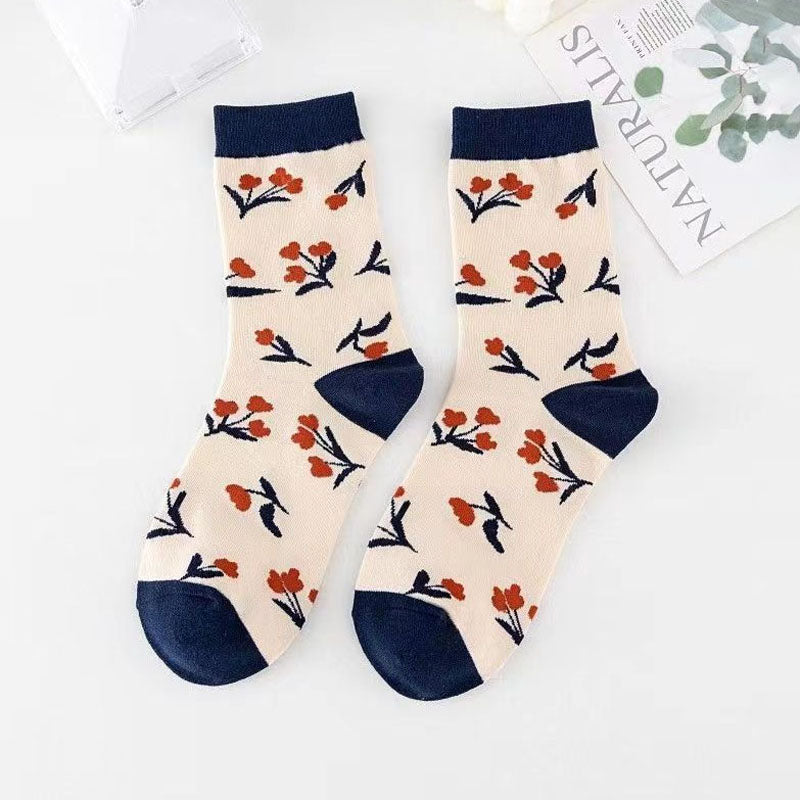 Lässige Blumensocken