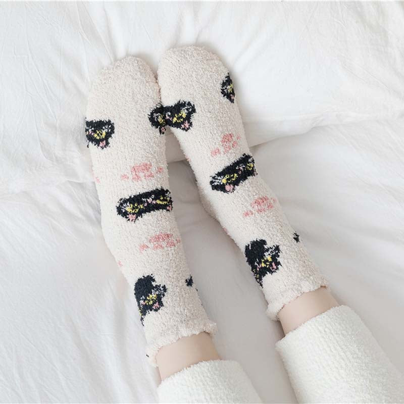 Wärme Socken Mit Katzen-Druck