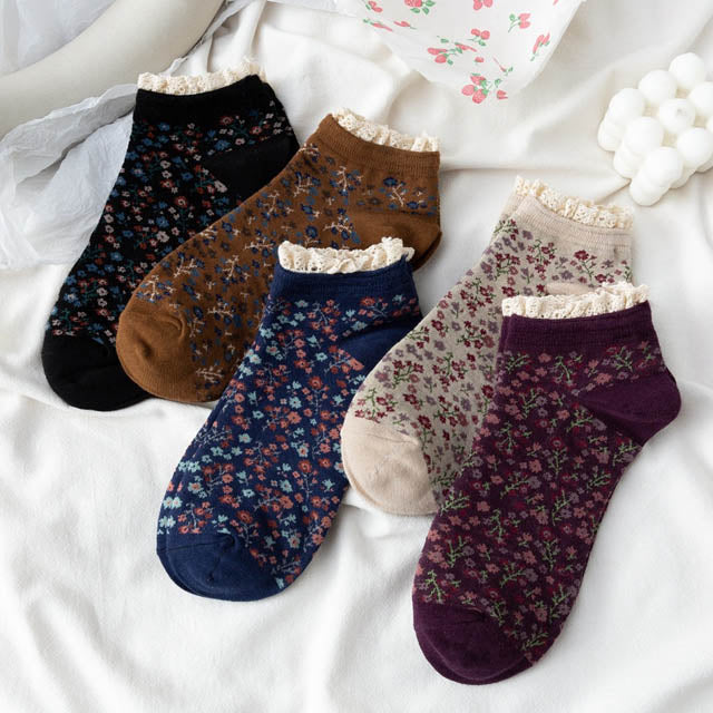 Vintage Lässige Blumensocken