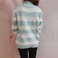 Lässiger Gestreifter Strickpullover