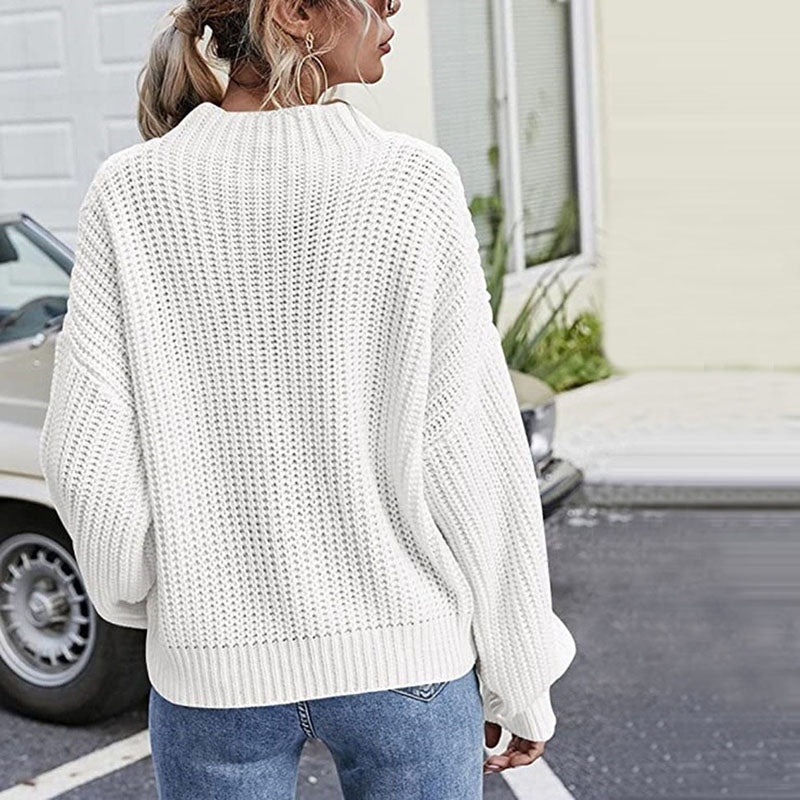 Lässiger Pullover Mit Zopfmuster