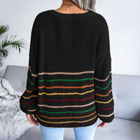 Lässiger Gestreifter Strickpullover