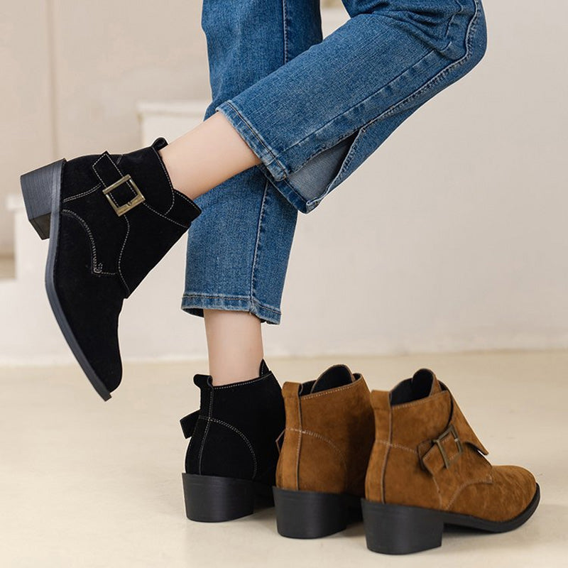 Vintage-Stiefel Mit Klobigem Absatz