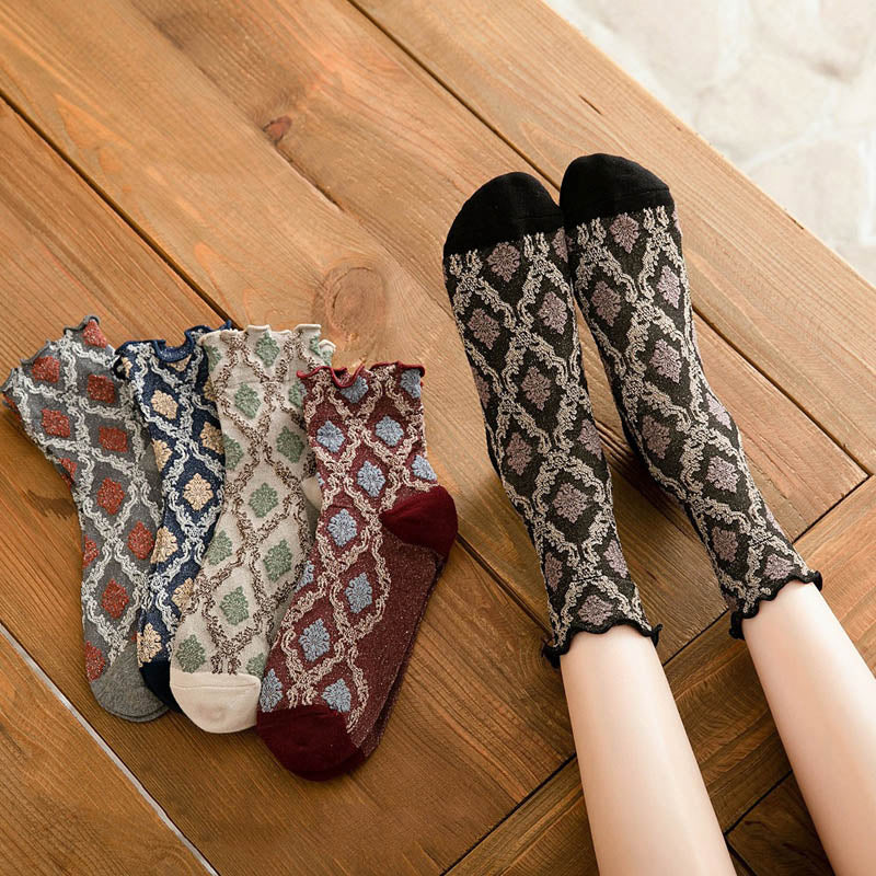 Ethnische Socken  Mit  Geometrischem Druck