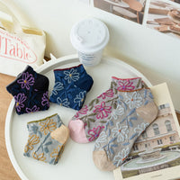 Packung Mit 5 Paar Blumen-Jacquard-Socken