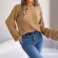 Lässiger Pullover Mit Zopfmuster