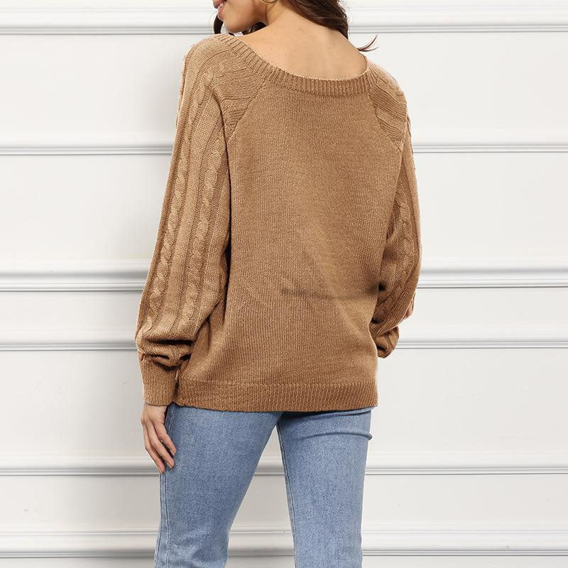 Lässiger Pullover Mit Zopfmuster