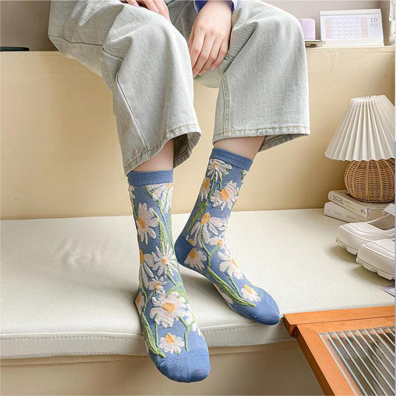 Lässige Blumensocken