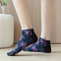 Packung Mit 5 Paar Blumen-Jacquard-Socken