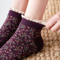 Vintage Lässige Blumensocken