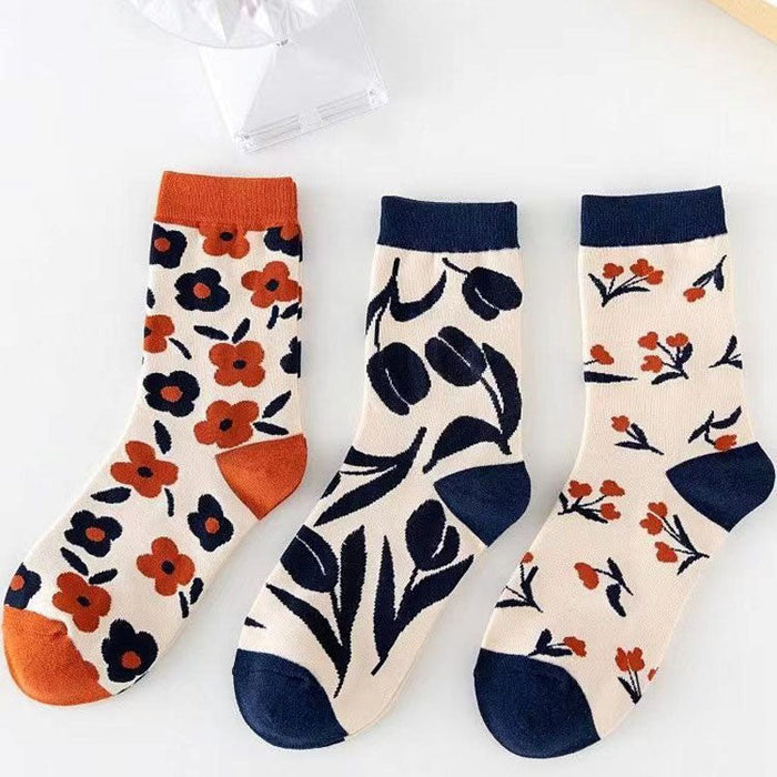 Lässige Blumensocken