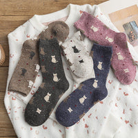 Vintage Socken Mit Katzendruck