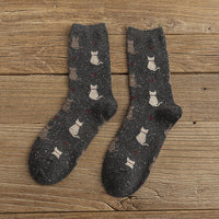 Vintage Socken Mit Katzendruck