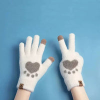 Warme Handschuhe Mit Katzenpfotenabdruck