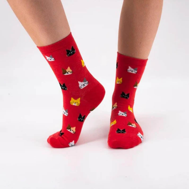 Lässige Socken Mit Katzenmuster