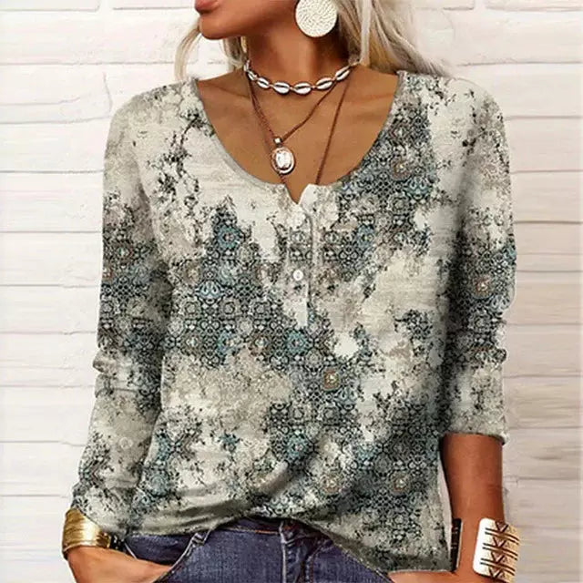 Vintage Bedruckte Bluse