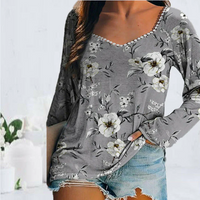 Vintage Bluse Mit Blumendruck