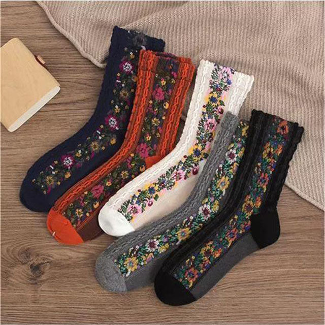 Vintage 3D-Blumensocken