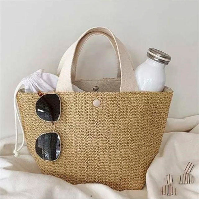 Vintage Stroh Strandtasche