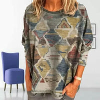 Vintage T-Shirt Mit Geometrischem Druck