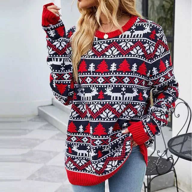 Weihnachten Lässiger Strickpullover