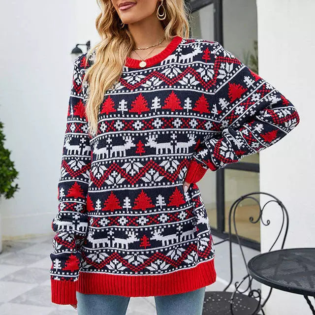 Weihnachten Lässiger Strickpullover