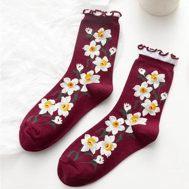 Packung Mit 5 Paar Blumensocken