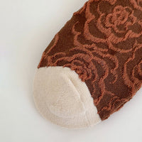 Vintage Blumen-Jacquard-Socken