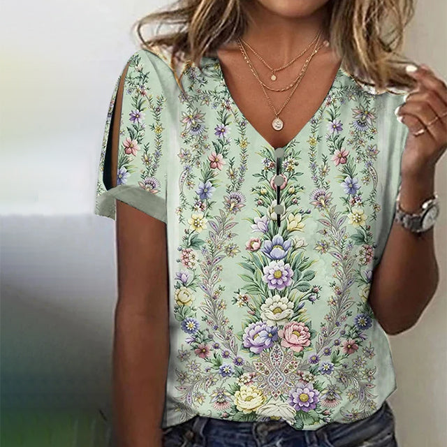 Lässige Bluse Mit Blumendruck